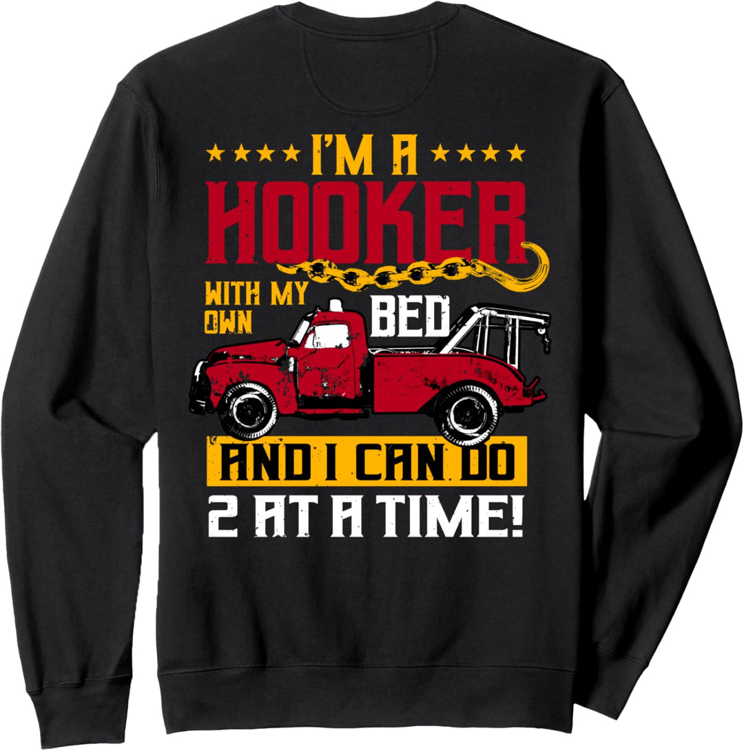 Abschleppwagenfahrer-Design auf der Rückseite der Kleidung Sweatshirt