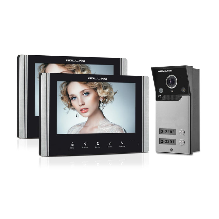 WOLILIWO Video Türklingel mit Kamera,2-familienhaus Video Doorbell Intercom with 7-Inch Monitor,Spre
