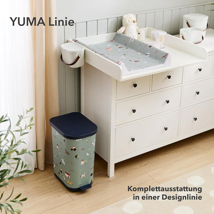 Rotho Babydesign YUMA geruchsdichter Windeleimer mit Pedal und 30 passenden Windelbeuteln, 40x28,5x5