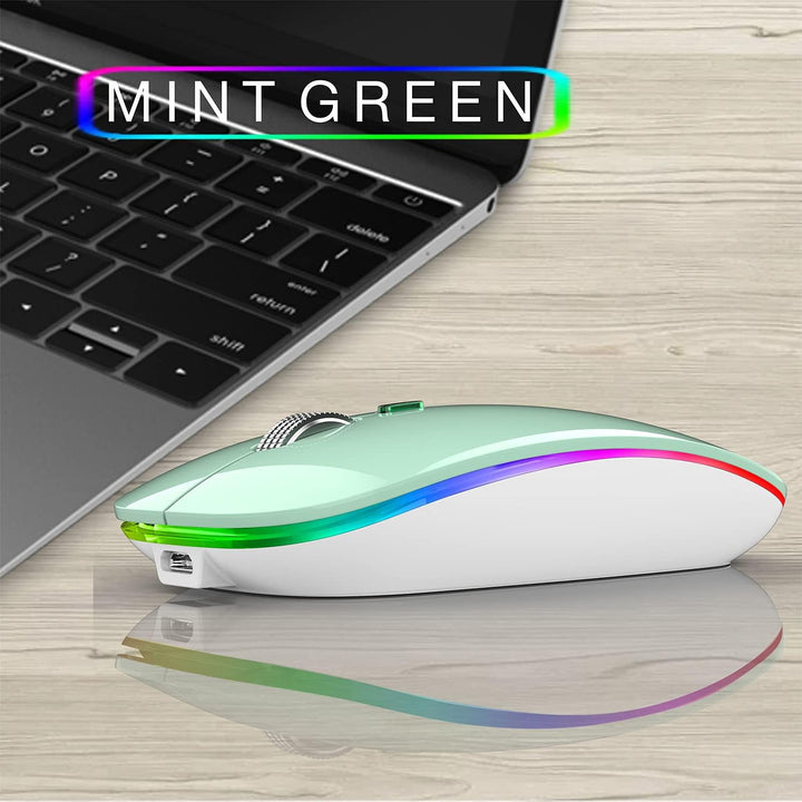 Uiosmuph G12 Maus Kabellos, LED 2.4G Leise Funkmaus Wiederaufladbar Wireless Mousemit Nano USB Empfä