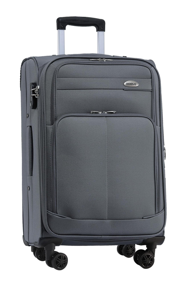 BEIBYE Leichter Stoffkoffer Kofferset Trolley Aussentaschen Dehungsfuge mehr Stauraum mit Zahlenschl