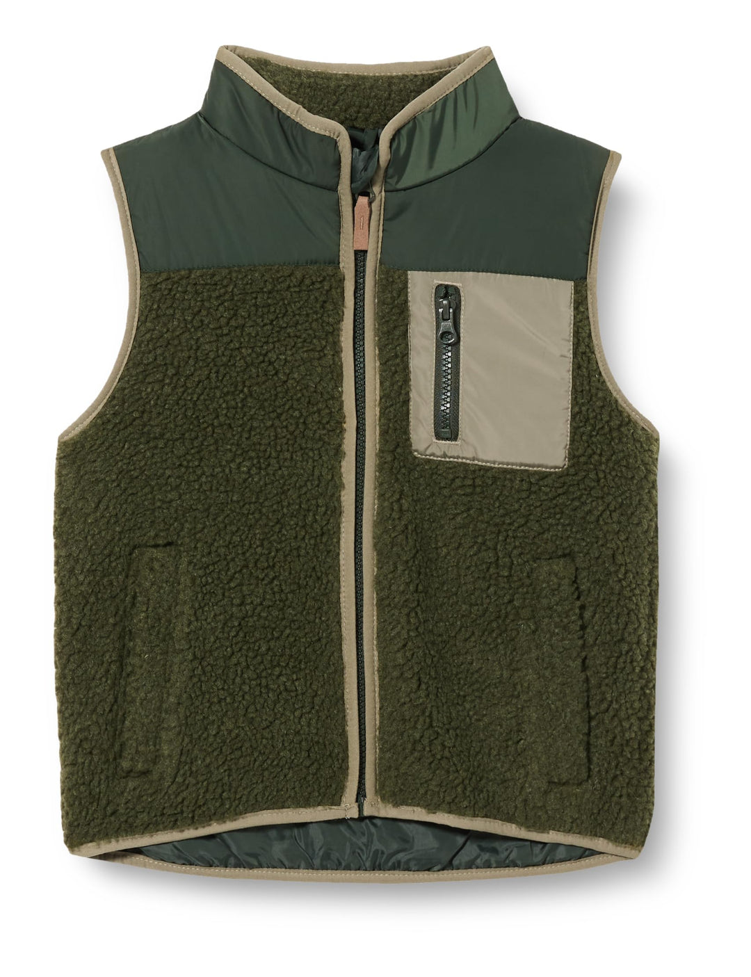 NAME IT Unisex Nknmall Teddy Vest Weste 116 Beetle, 116 Beetle