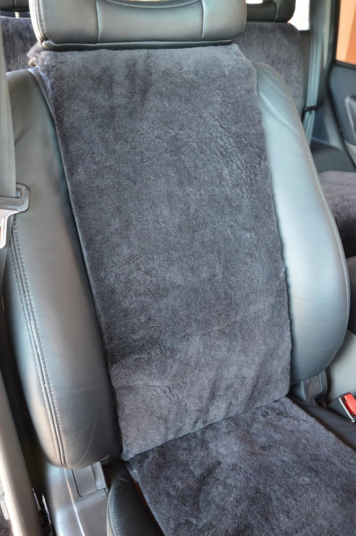 Autositzbezug/Sitzauflage aus echtem Lammfell 30cm Breite x 138cm Länge Premium (Schiefer) Fellhöhe