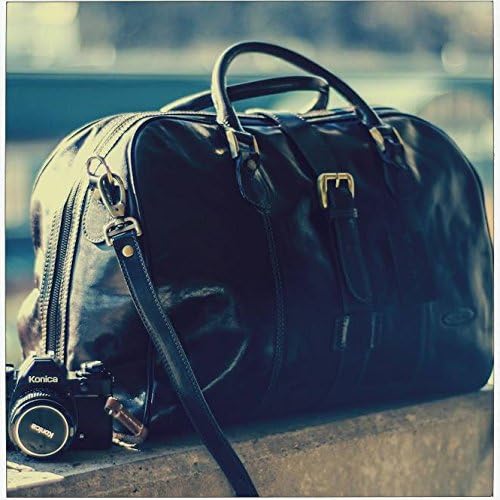 Maxwell-Scott Handgefertigte Leder Handgepäck Reisetasche Farini in Schwarz, Schwarz