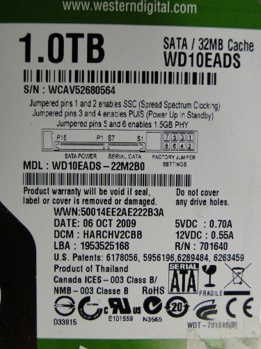 WD10EADS - 1TB HD WD (STANDARD), (Internal Hard Drive)