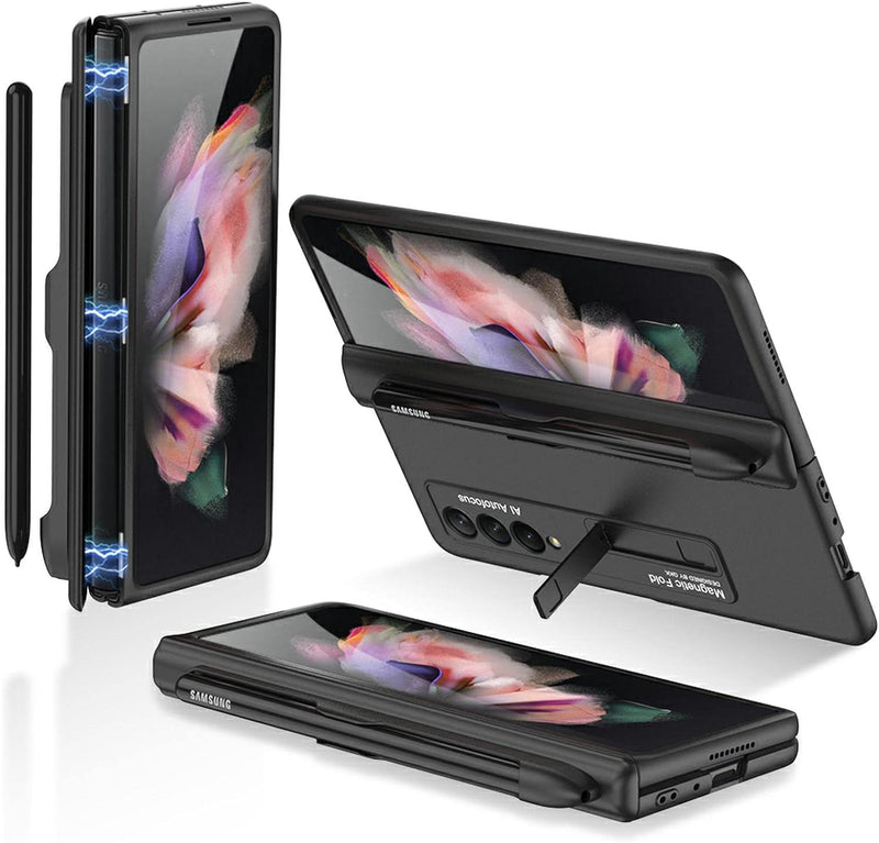 Coque Galaxy Z Fold 3 5G Hülle,Magnetische Klapphülle mit Stylus Slot,Hülle für Samsung Galaxy Z Fol