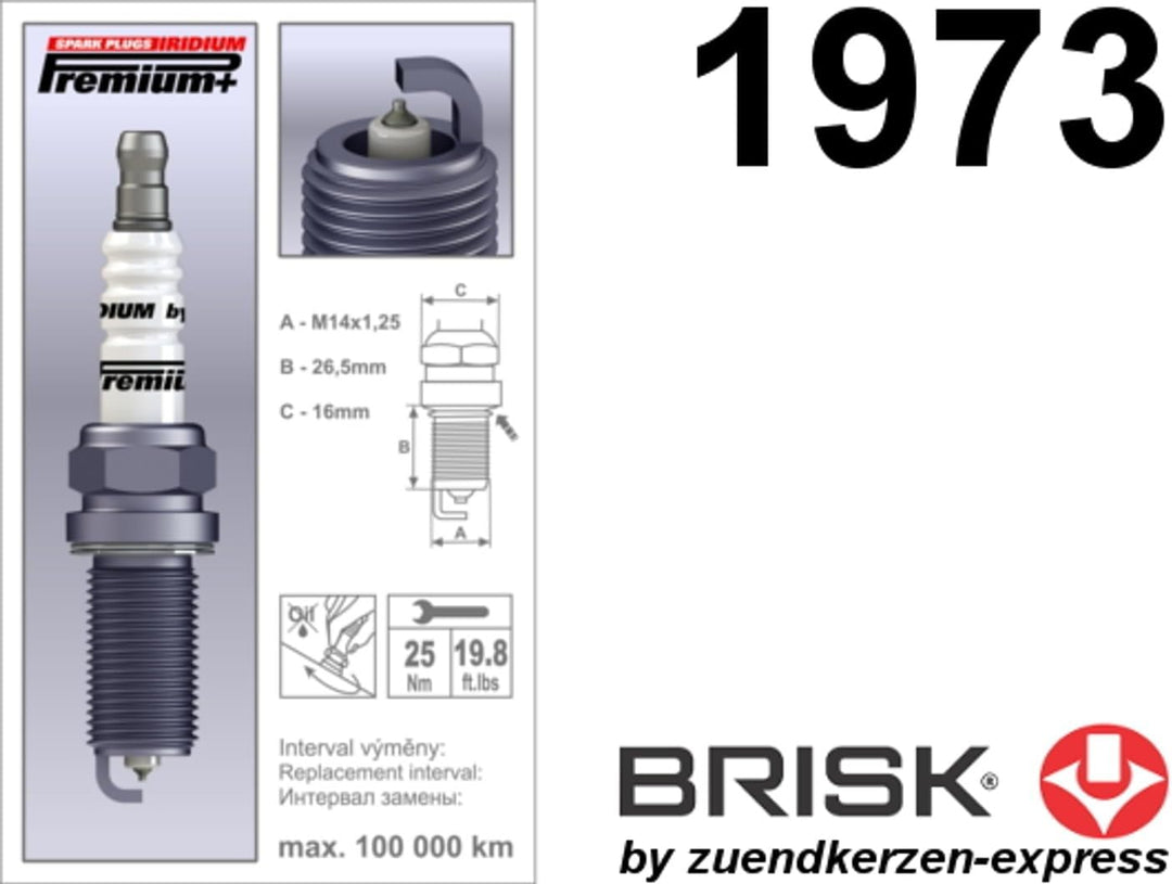 BRISK Iridium Premium+ Plus P29 ER17YIR-1 1973 Zündkerzen, 4 Stück
