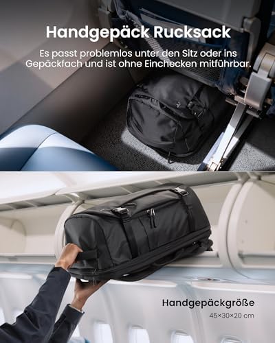 tomtoc 28L Reiserucksack, TSA-freundlicher Handgepäck Rucksack & tomtoc 1,5 Liter Sling Bag mit RFID