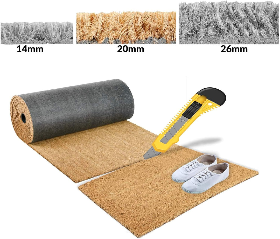 ANRO Kokosmatte Fussmatte Abstreifer Abtreter viele Grössen und Höhen Naturprodukt Rollenware Dicke