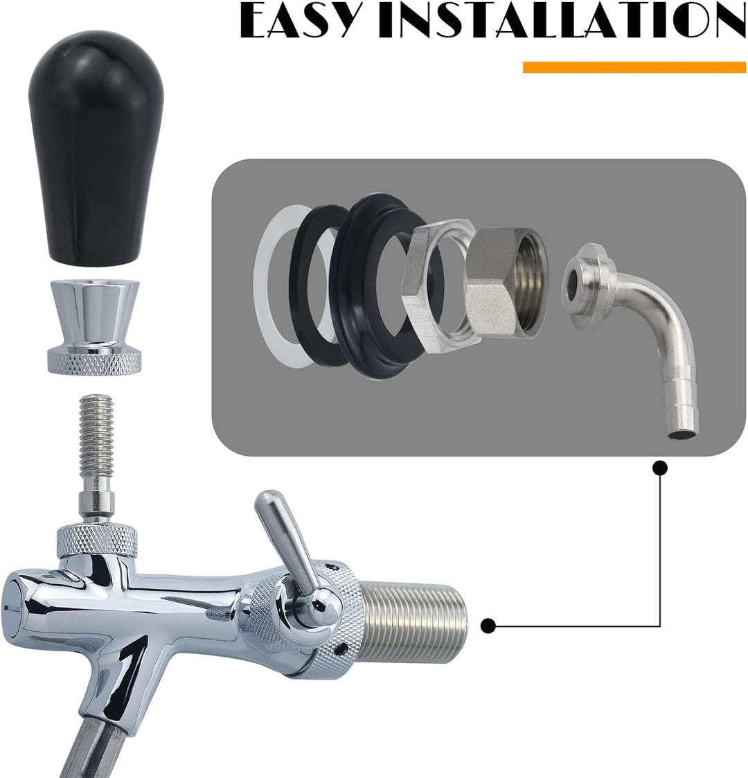 Aiyomi G5/8 Verstellbarer Bierhahn Einstellbare Bierzapfhahn Chrome Bier Zapfhahn für Hause Bier Bar
