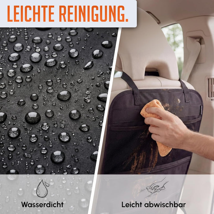 LIONSTRONG® Auto Organizer Kinder Rücksitz schwarz [WASSERDICHT] - Rückenlehnenschutz Auto Kinder un