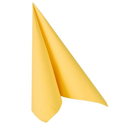 Premium Servietten "ROYAL Collection" 1/4-Falz 40 cm x 40 cm gelb für Hochzeitsfeier. Menge: 250 St