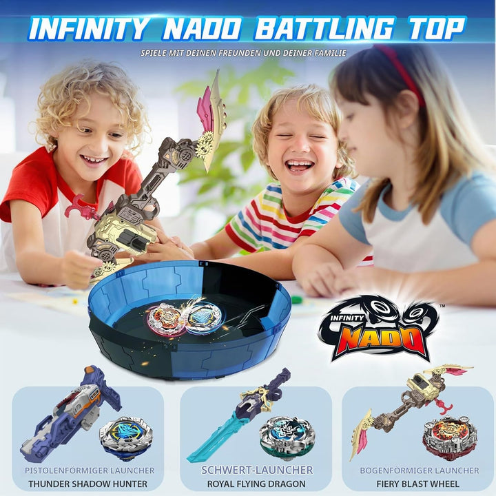 INFINITY NADO S7 Kreisel mit Bogenwerfer Unendliche Beschleunigung, Metallkreisel Verteidigungstyp R