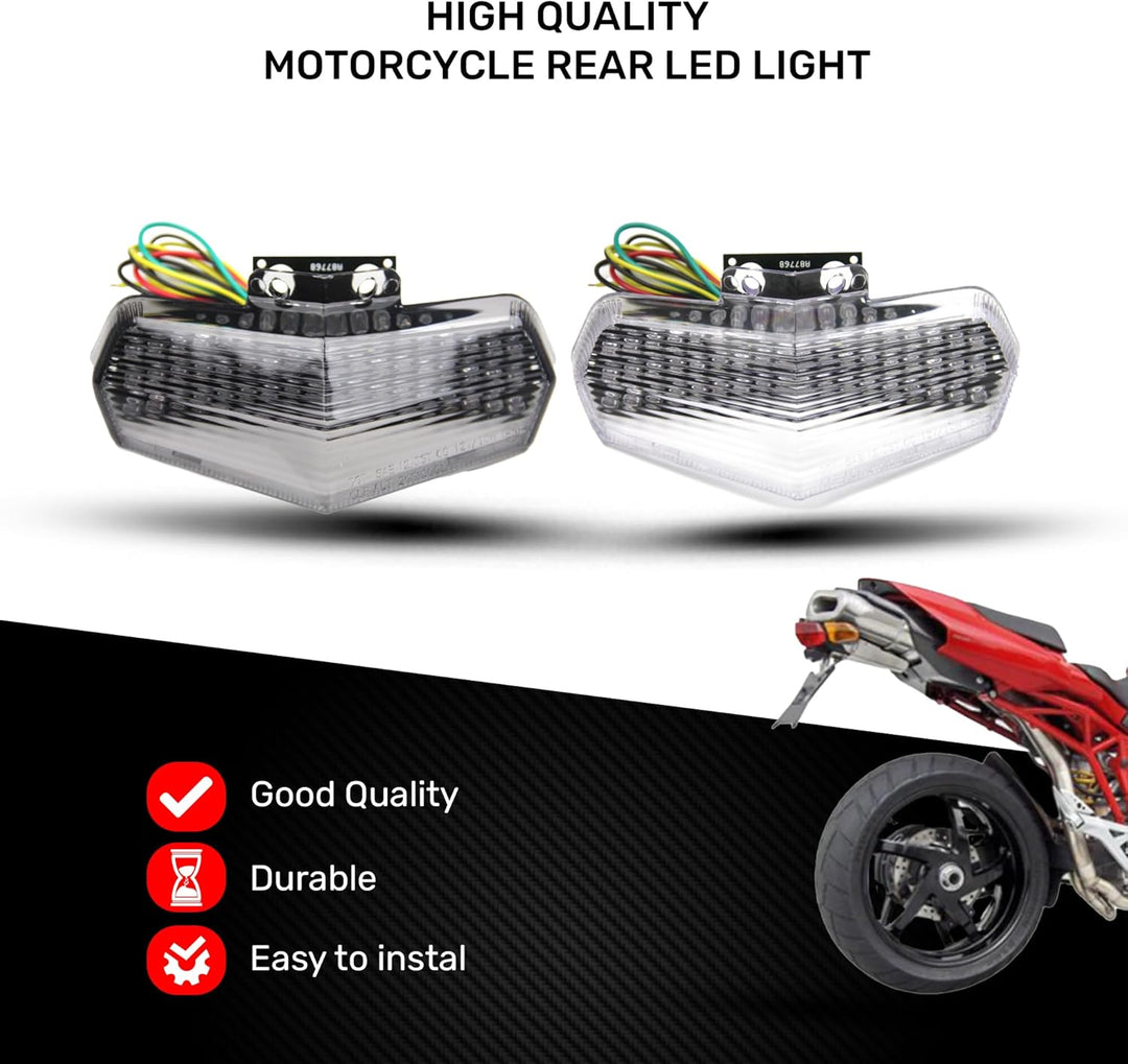aVDB-moto LED-Bremslicht mit integrierten Blinker kompatibel mit Ducati 749, 999 Multistrada (Getönt