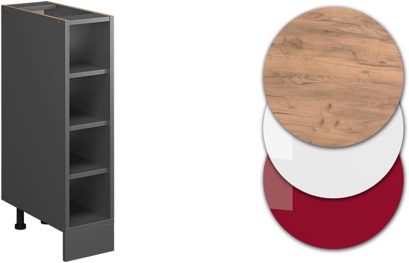 Vicco Küchenregal R-Line, Anthrazit/Anthrazit, 20 cm ohne Arbeitsplatte Anthrazit Regalunterschrank