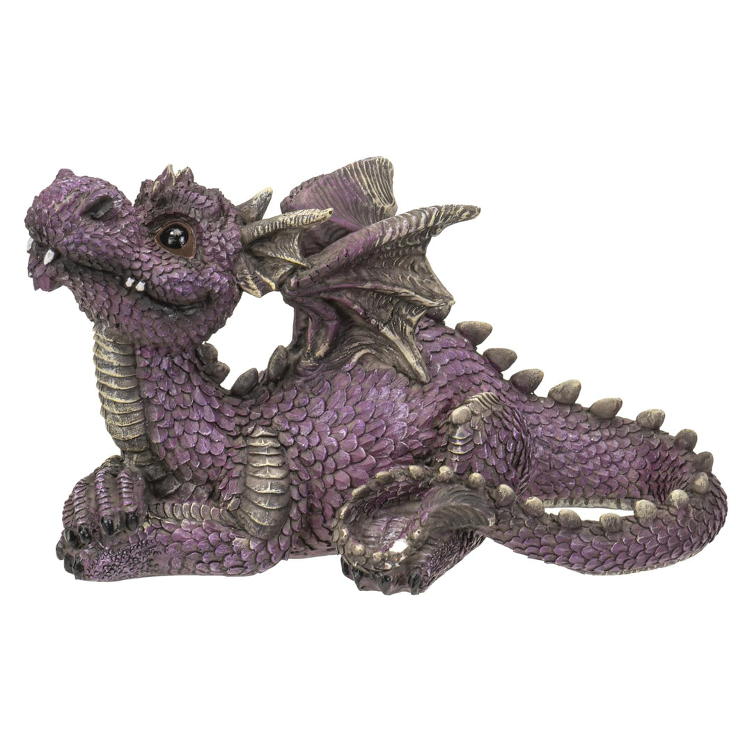 Pacific Giftware Drachen Figur liegend lila | Deko für Haus & Garten