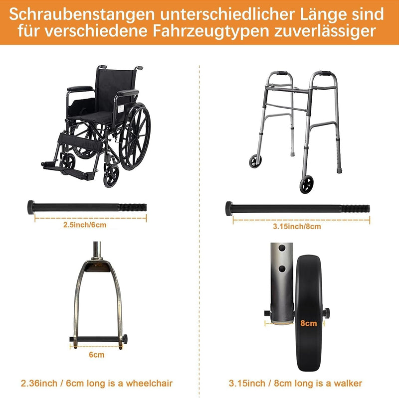 2 Stück 150mm Solide Ersatzräder - Umweltfreundliches Gummimaterial,Verschleissfeste PU-Reifen - Eas