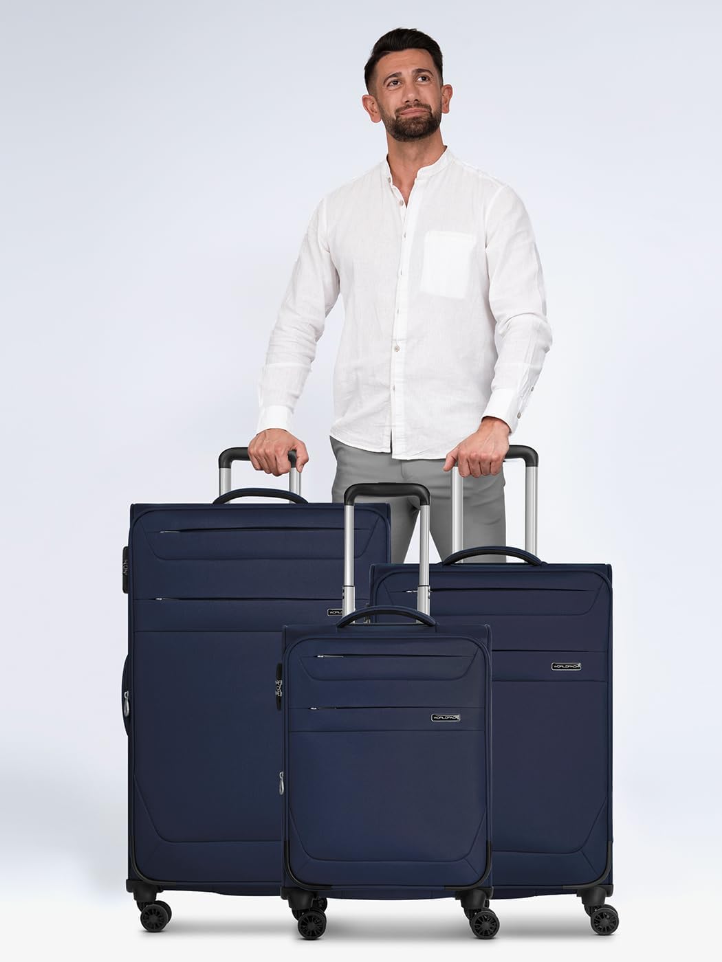 Worldpack Weichgepäck Koffer-Set 3-teilig | Reise-Trolleys aus hochwertigem, robustem Polyester Mate