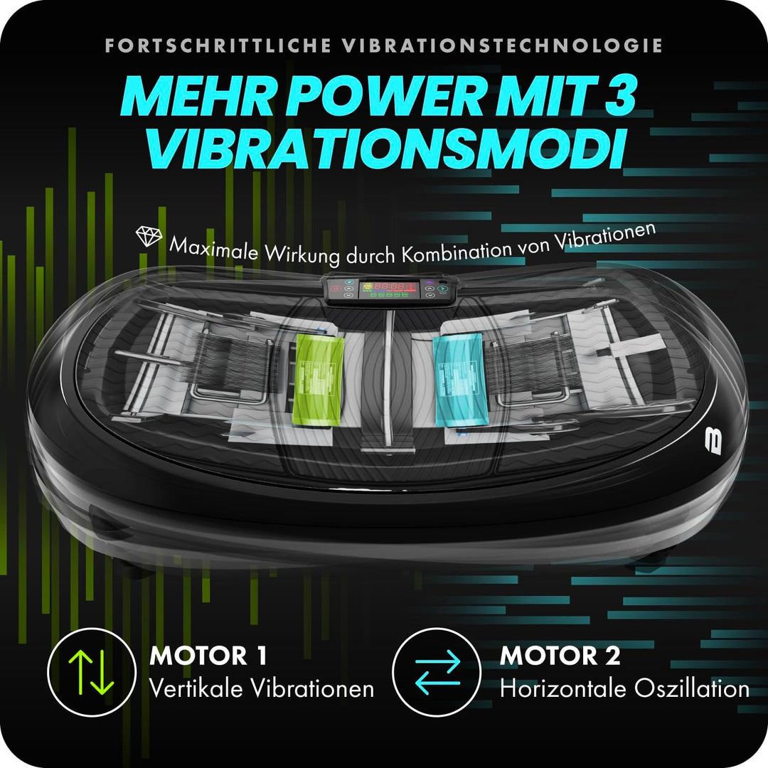 Bluefin Fitness 3D-Vibrationsplatte | Trainingsgerät für Ganzkörpertraining | Doppelmotor-Power-Plat