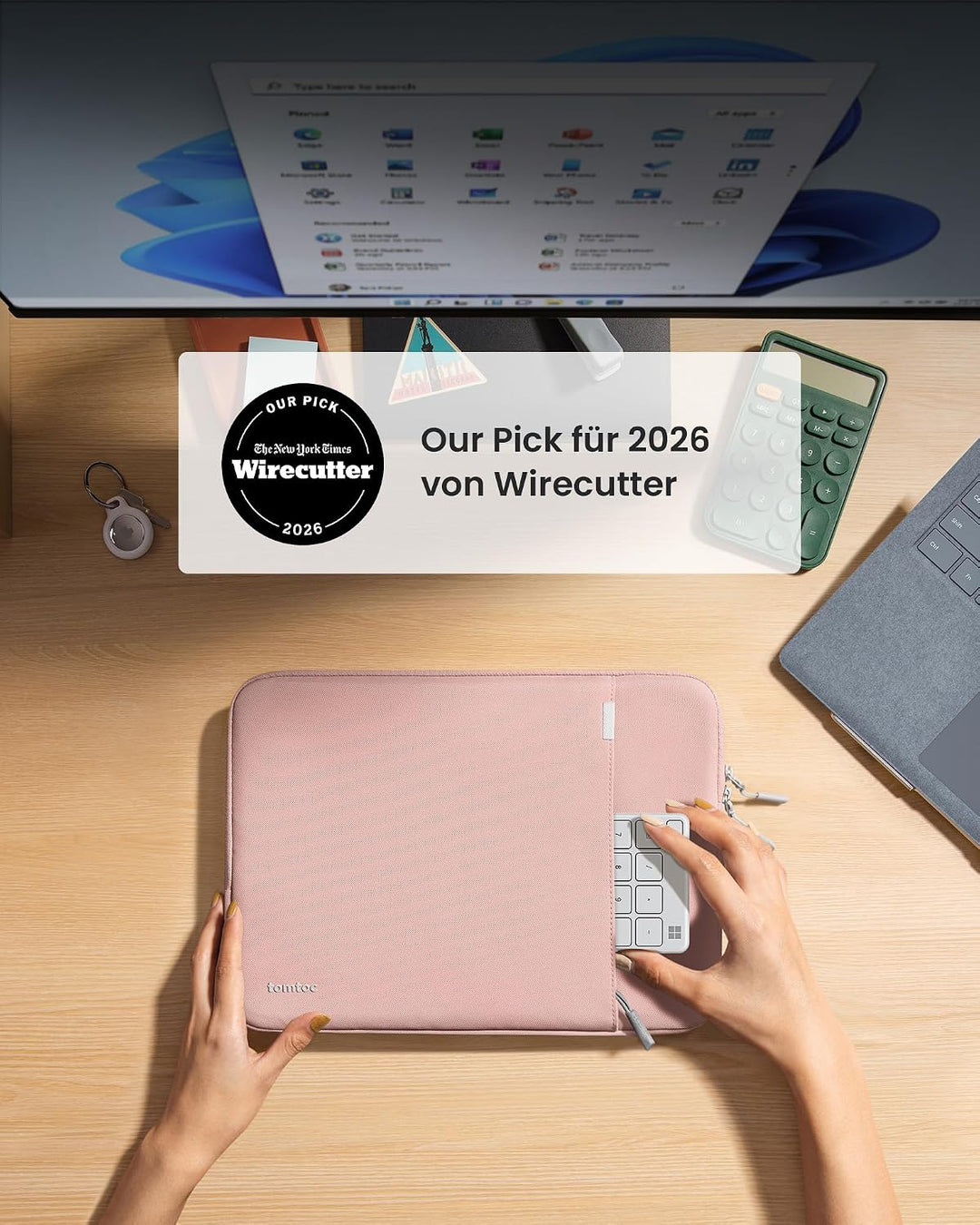 tomtoc 360° Tasche Hülle Kompatibel mit 14 Zoll Acer, ASUS, Dell, HP, Lenovo Laptop Notebook Chromeb