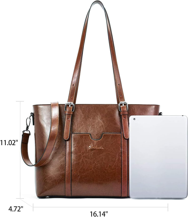 BOSTANTEN Damen Ledertaschen Schultertasche Frauen Designer Handtasche 14 15.6 Zoll Laptoptasche Tot