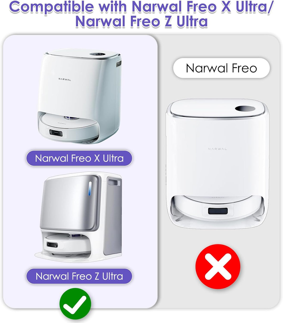 (2 Stück) Ersatz Bürstenrollen Kompatibel für Narwal Freo X Ultra Roboter Staubsauger und Wischer Ko