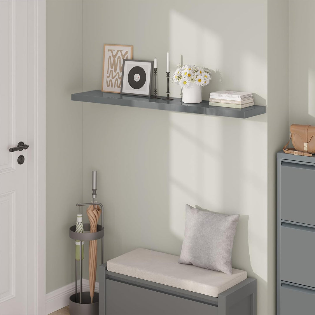 WOLTU Wandregal Regal Wand Schweberegal Regalbrett Wandboard mit Metallhalterung, unsichtbare Montag