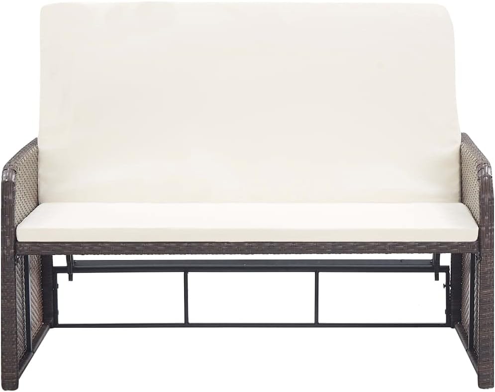 vidaXL Gartenmöbel 2-TLG. mit Auflagen Lounge Garten Sofa Fusshocker Hocker Sitzgruppe Gartenset Gar