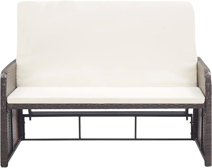 vidaXL Gartenmöbel 2-TLG. mit Auflagen Lounge Garten Sofa Fusshocker Hocker Sitzgruppe Gartenset Gar