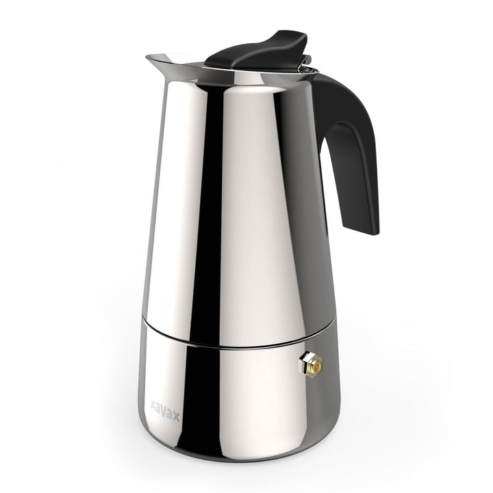 Xavax Espressokocher aus Edelstahl für 4 Tassen, Herdkanne, u.a. Induktion, 200ml 11,5 x 9 x 19,2 cm