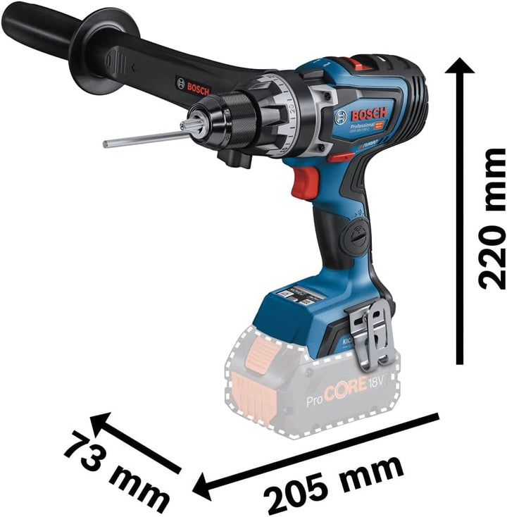 Bosch Professional 18V System BITURBO Akku Bohrschrauber GSR 18V-150 C (max. Drehmoment 150 Nm, Dreh
