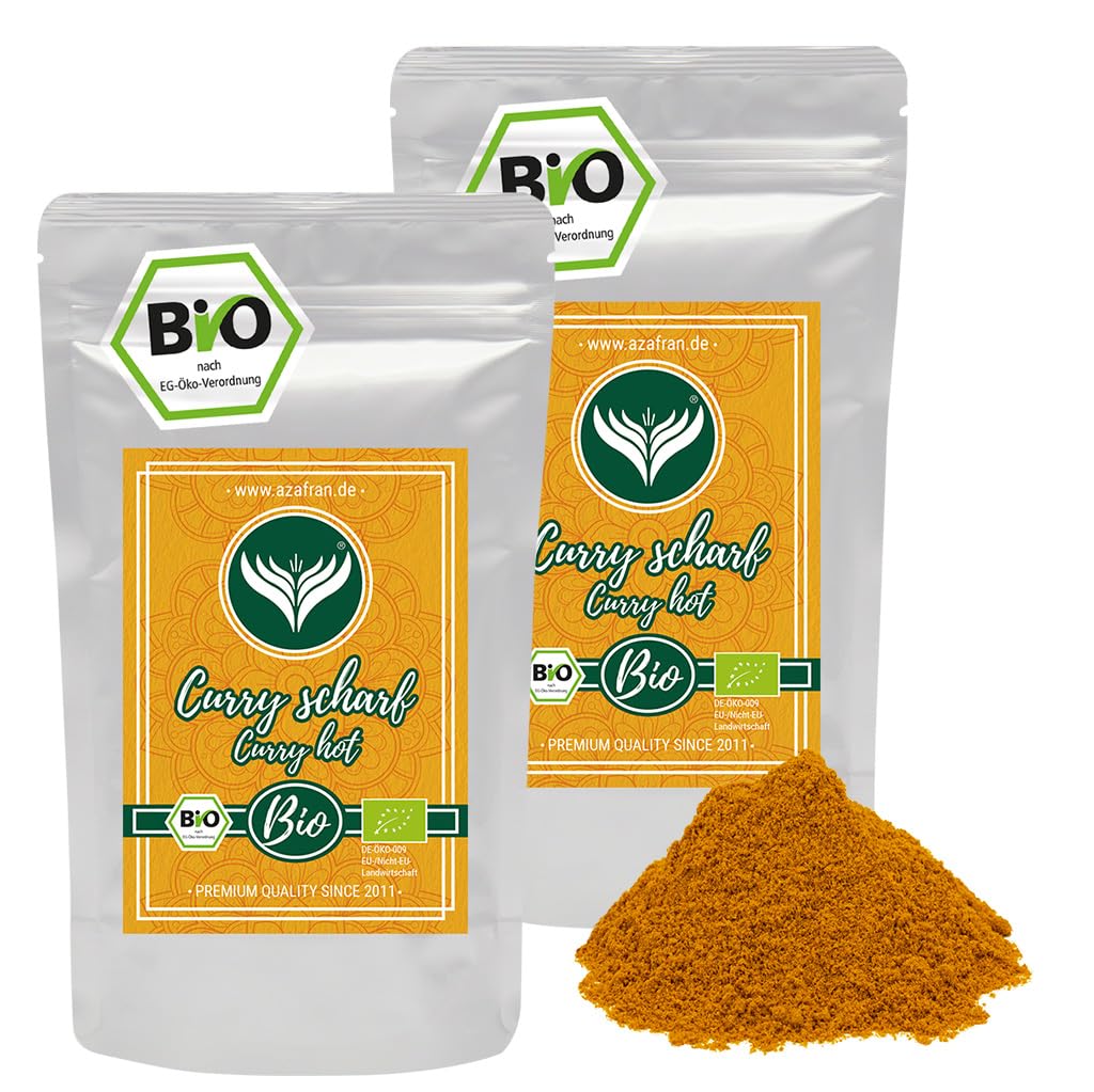 Azafran BIO Edel Curry Currypulver indisch (scharf) Madras Richtung 500g 500 g (1er Pack), 500 g (1e