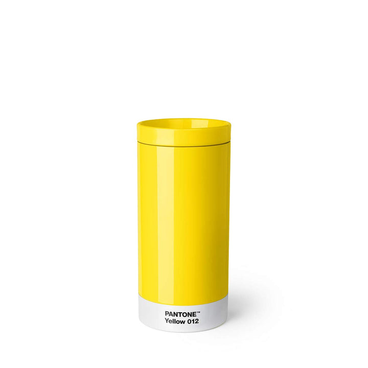 Pantone Reisebecher, Edelstahl, ABS, Yellow 012, 75 mm, Yellow 012