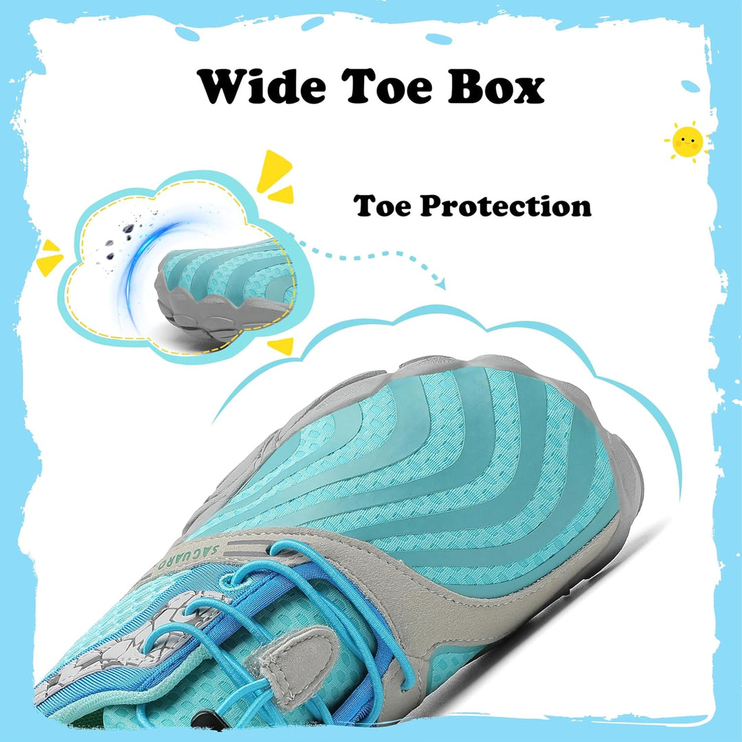 SAGUARO Jungen Mädchen Barfussschuhe Atmungsaktiv Badeschuhe für Kinder Gr.24-36 24 EU Blau, 24 EU B