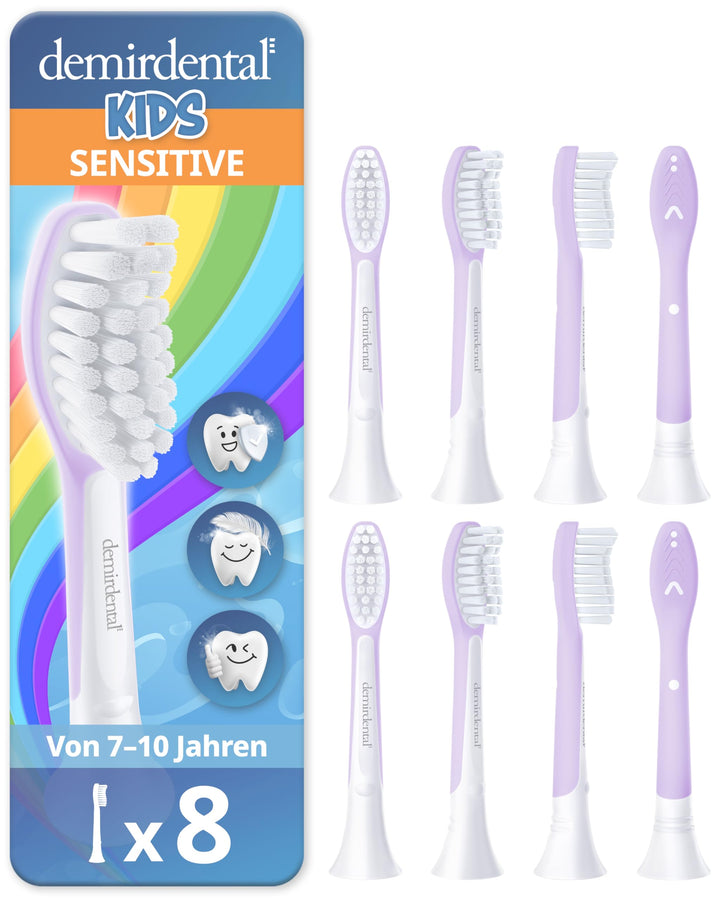 demirdental Kinder Ersatzbürsten passend für Philips Sonicare Kids, Bürstenköpfe ab 7 Jahre, entspri