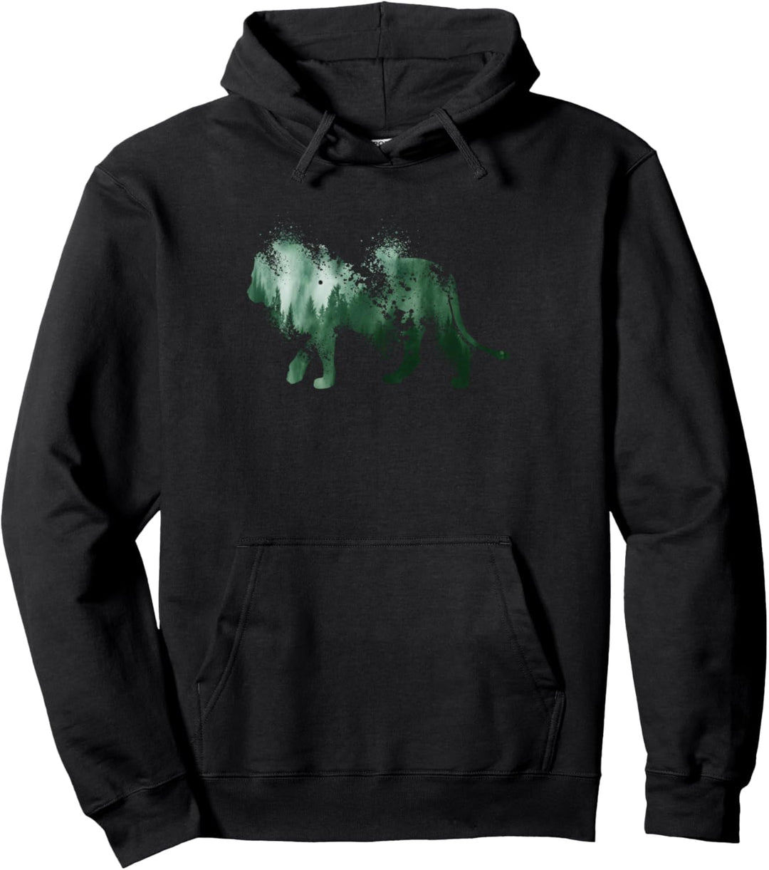 Dschungel Tiermotiv Silhouette | Cooles Vintage Tiger Löwe Pullover Hoodie