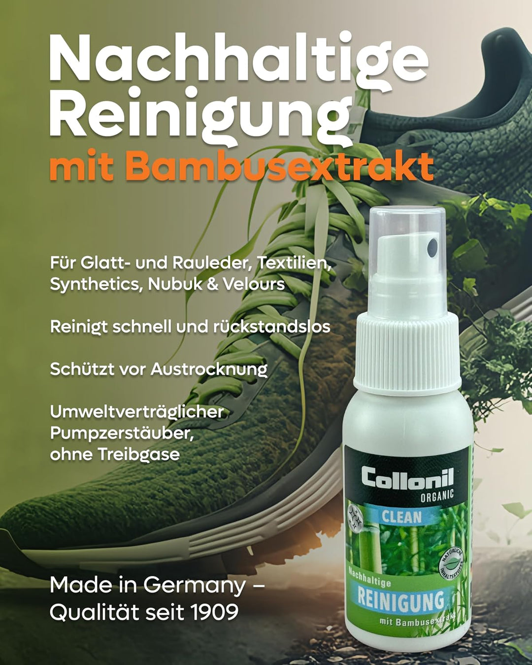 Collonil Organic Starter Kit Schuhpflege Set mit Bürste & Reinigungstuch | Organic Clean + Organic C