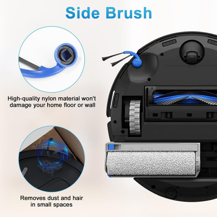 Zubehörset für ECOVACS DEEBOT T80 Omni Saugroboter, 1 Hauptbürste, 2 Rolle Wischtücher, 4 HEPA-Filte