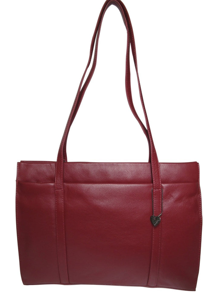 Josephine Osthoff Damen Handtasche Legat, Shopper aus 100% Echleder, handgemacht mit Laptopfach bis