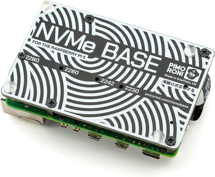 "Pimoroni NVMe Base (M.2 2230, 2242, 2260 und 2280) SSD PCIe für Raspberry Pi 5 (bis zu 800 MB/s!) P