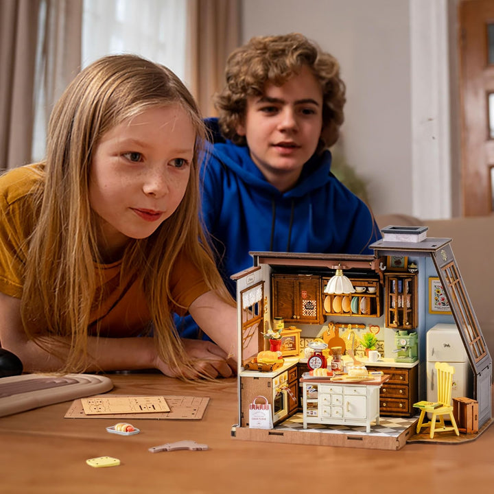 Rolife Miniatur Haus Bäckerei Küche - Mini Haus Selber Bauen, Puppenhaus Tiny House Bausatz 3D Puzzl