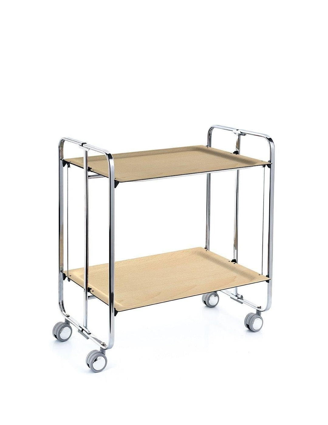 DON HIERRO - Servierwagen Bauhaus 2 Tabletts mit verchromtem Rahmen-Buche one size Haya, one size Ha