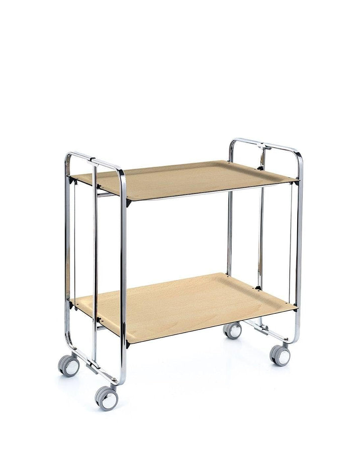 DON HIERRO - Servierwagen Bauhaus 2 Tabletts mit verchromtem Rahmen-Buche one size Haya, one size Ha
