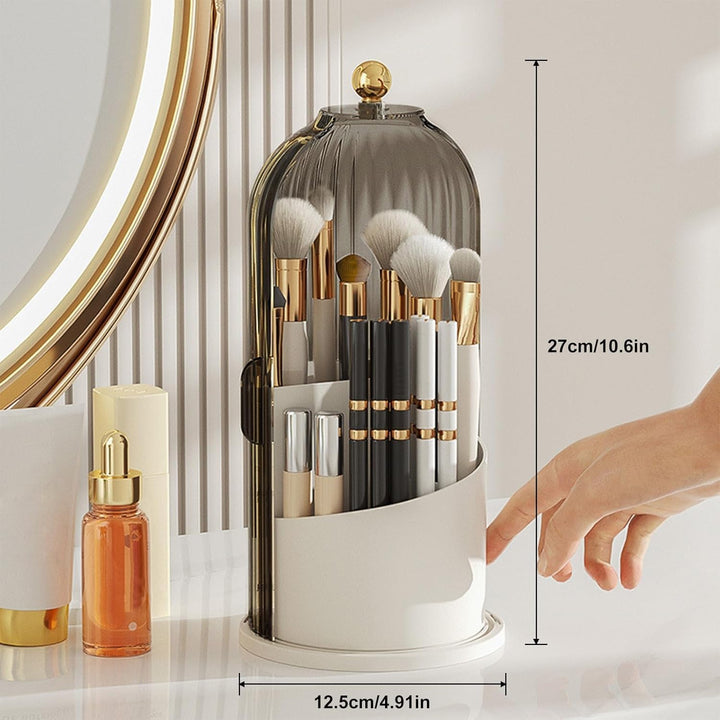 Rotierender Pinselhalter mit 360° Drehung und staubdichtem Deckel - Platzsparender Organizer für Kos
