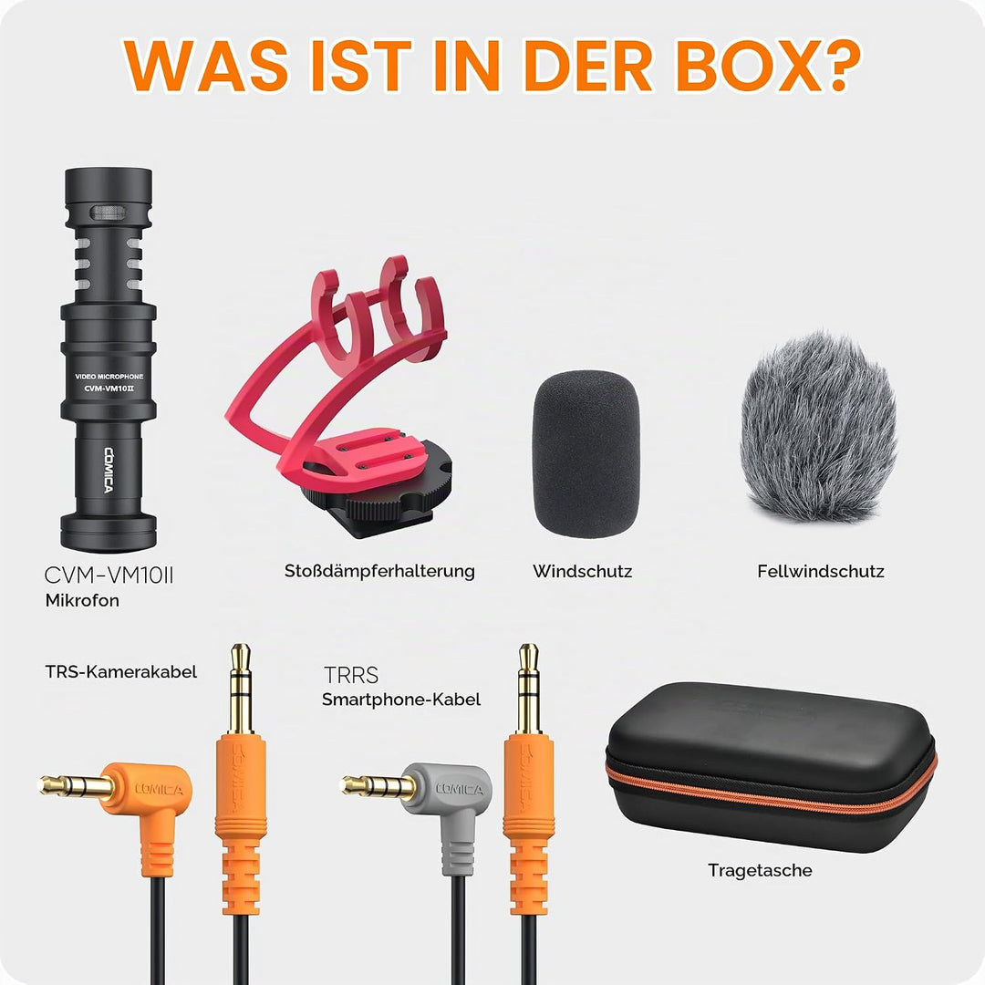 comica Kamera Mikrofon, CVM-VM10II Richtmikrofon Cardioid Shotgun Video Camcorder Mikrofon für Canon