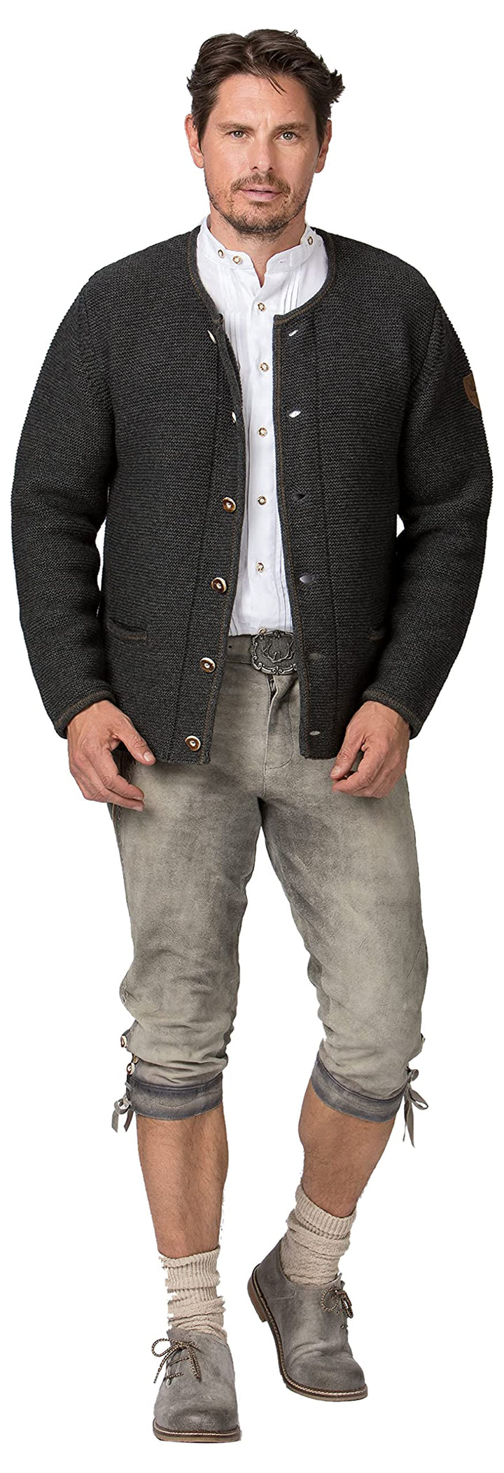Stockerpoint Amaro Herren Trachtenstrickjacke, Anthrazit
