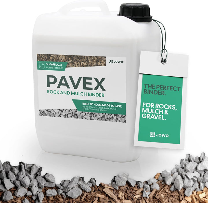 PAVEX - 5L Kiesbinder zum verkleben von Steinen, Mulch und Schotter Aller Art. Verbund von Steinen f