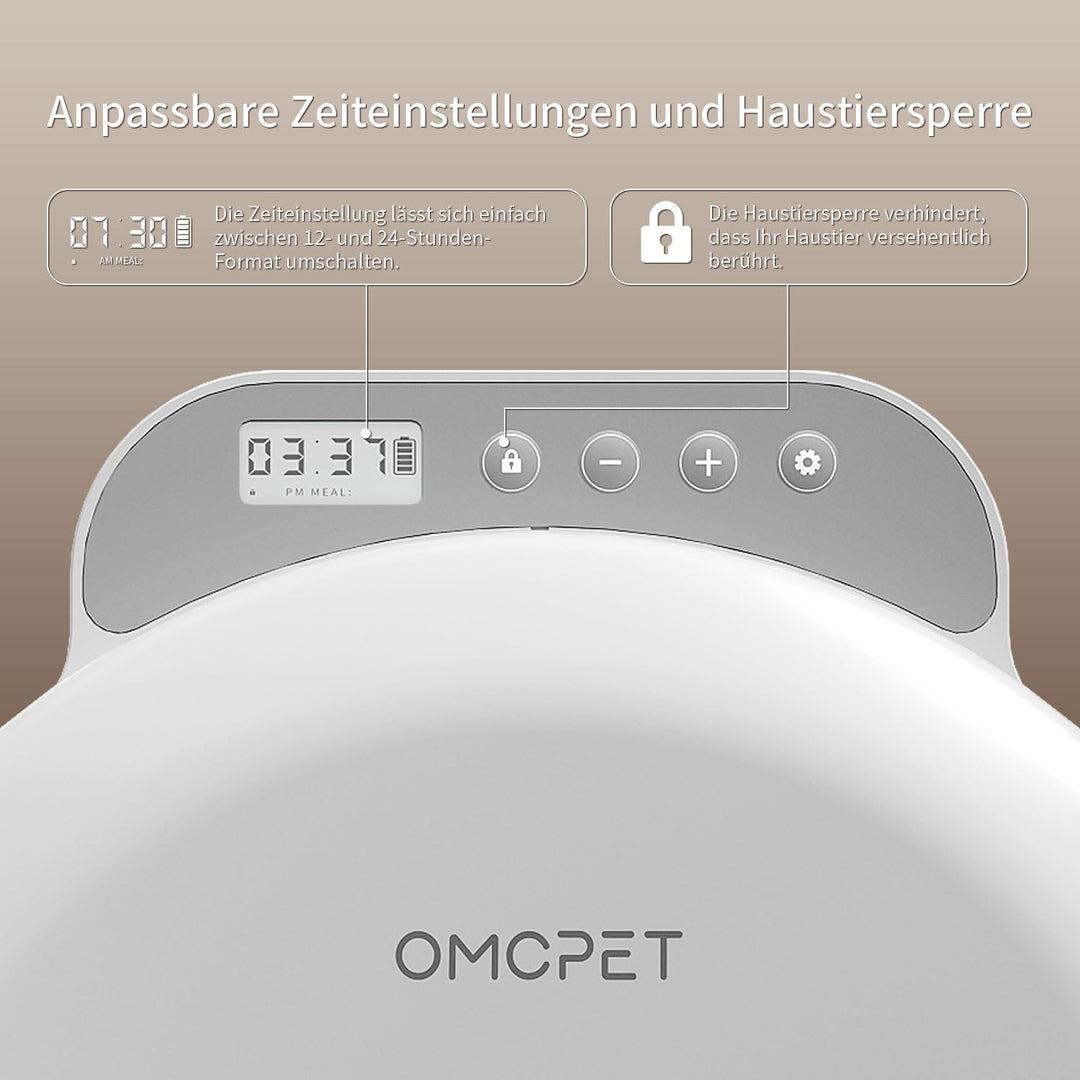 Nassfutterautomat, batteriebetriebener automatischer Katzenfutterautomat, 8oz*4 Mahlzeiten mit zeitg