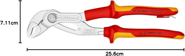 Knipex Cobra VDE Hightech-Wasserpumpenzange, verchromt, VDE-geprüft; mit Befestigungsöse zum Anbring