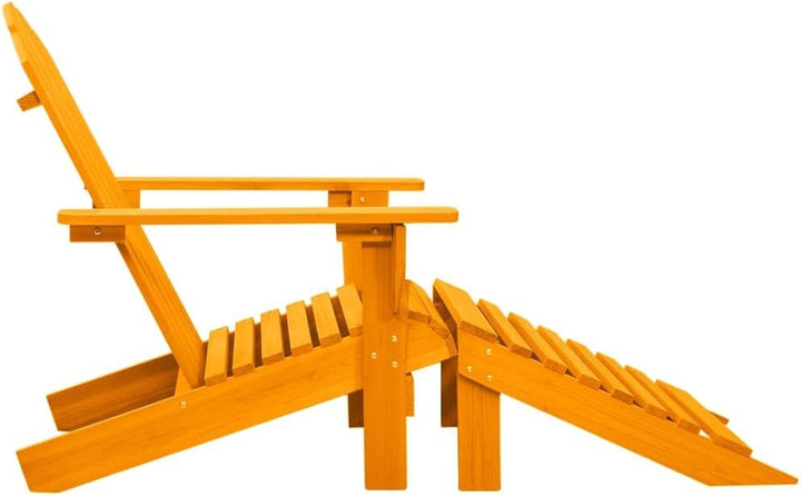vidaXL Tannenholz Massiv Adirondack Gartenstuhl mit Fussstütze Liegestuhl Deckchair Gartenliege Gart